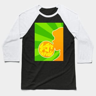 Popping Magical Girl [Orange Silhouette] Baseball T-Shirt